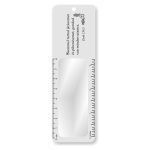 Vonalzó, nagyítóval -  fehér