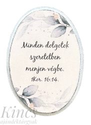 Kis ovális tábla - zöld levelek 