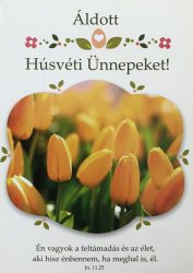 Húsvéti képeslap - sárga tulipán 